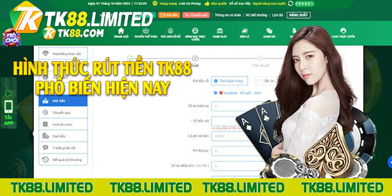 Hình thức rút tiền TK88 phổ biến hiện nay