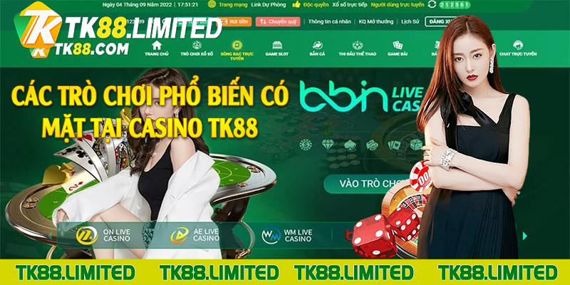 Các trò chơi phổ biến có mặt tại casino TK88 